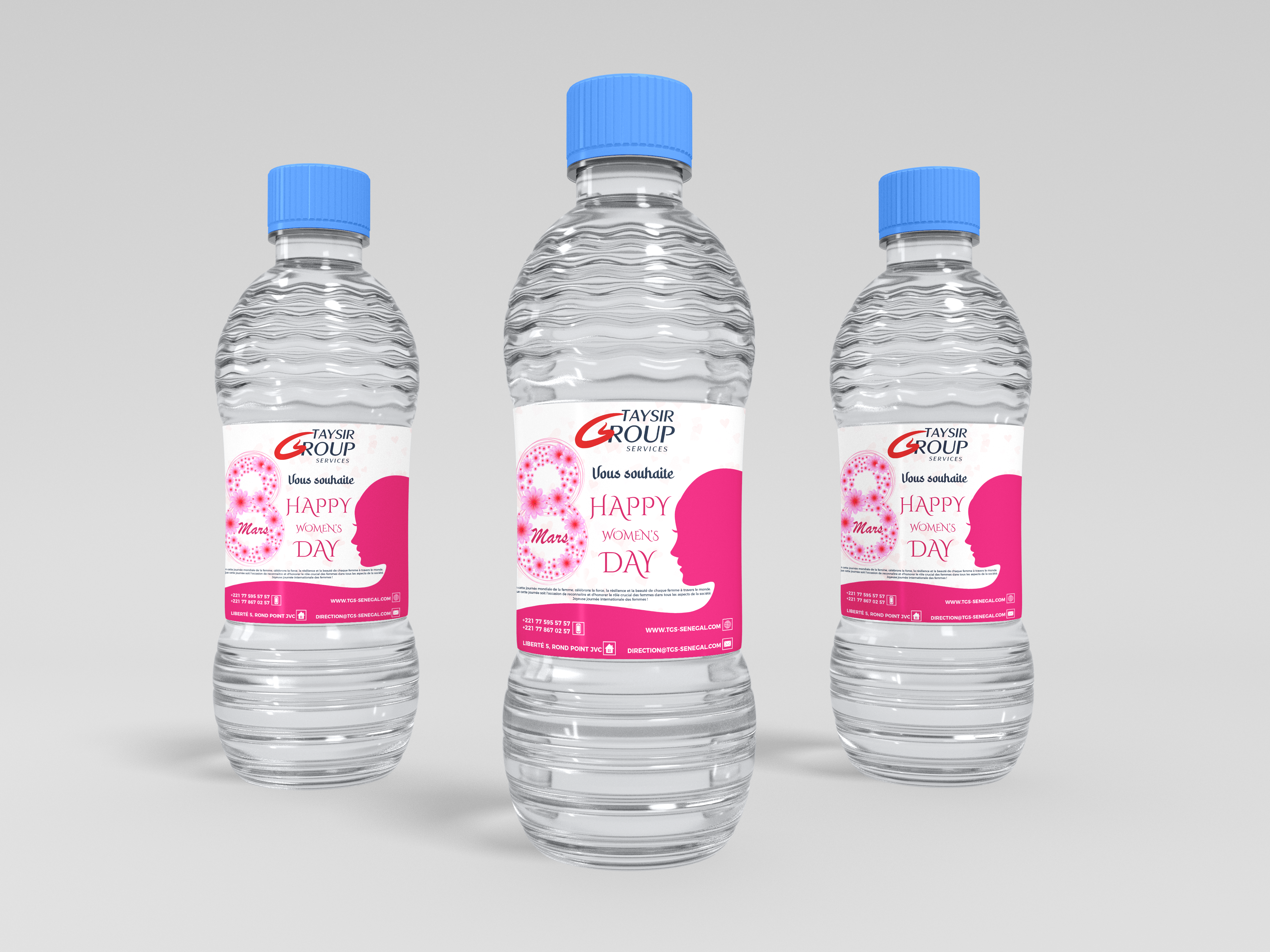 **Taysir Studio** est un choix parfait pour personnaliser vos bouteilles d’eau pour toutes vos célébrations, y compris la “Journée de la Femme”.